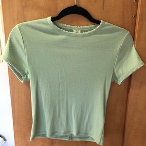 Urban Outfitters Picot Trim Green Baby T-Shirt
